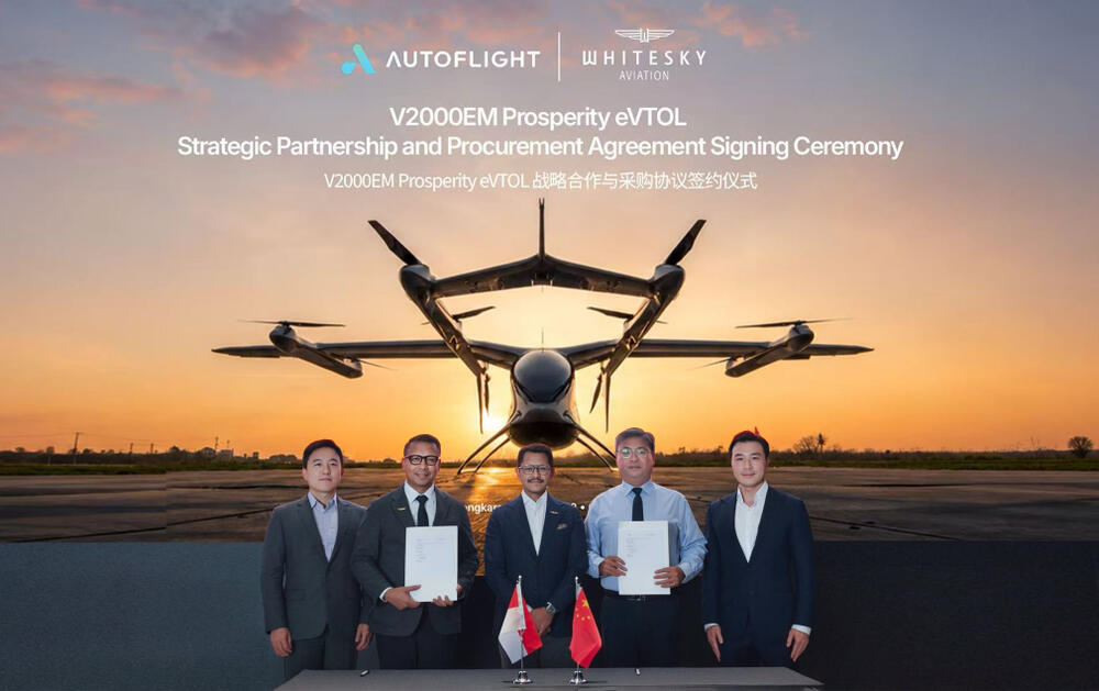 AutoFlight and Whitesky Aviation Sign MoU Covering Order for 60 Passenger eVTOL Aircraft in Indonesia